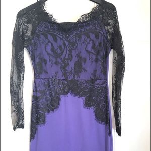 Purple and black lace dress